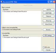 Document2PDF Pilot screenshot